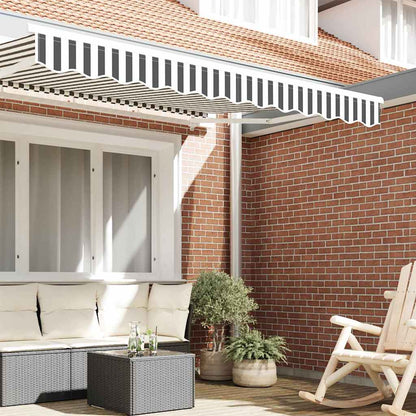 Awning Valance Replacement Anthracite and White 2.5 m Polyester