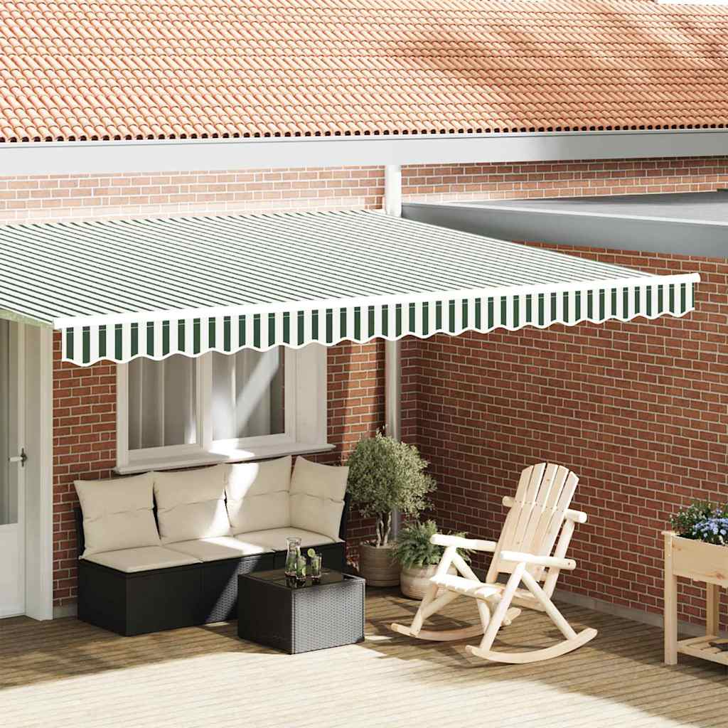Awning Valance Replacement Green and White 4.5 m Polyester