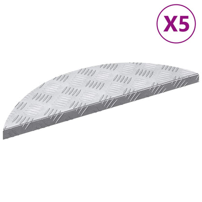 Stair Tread Crescent 5 pcs Silver 60 x 18 x 2.5 cm Aluminium