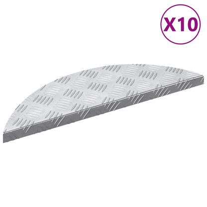 Stair Tread Crescent 10 pcs Silver 60 x 18 x 2.5 cm Aluminium