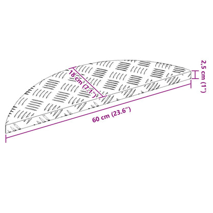 Stair Tread Crescent 10 pcs Silver 60 x 18 x 2.5 cm Aluminium