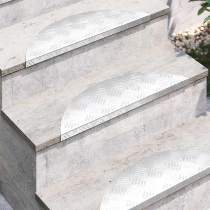 Stair Tread 15 pcs 60 x 18 x 2.5 cm Silver Aluminium Crescent