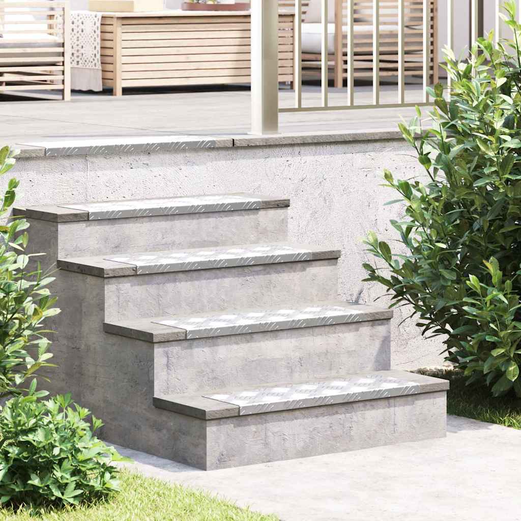 Stair Tread 10 pcs Silver 60 x 18 x 2.5 cm Aluminium