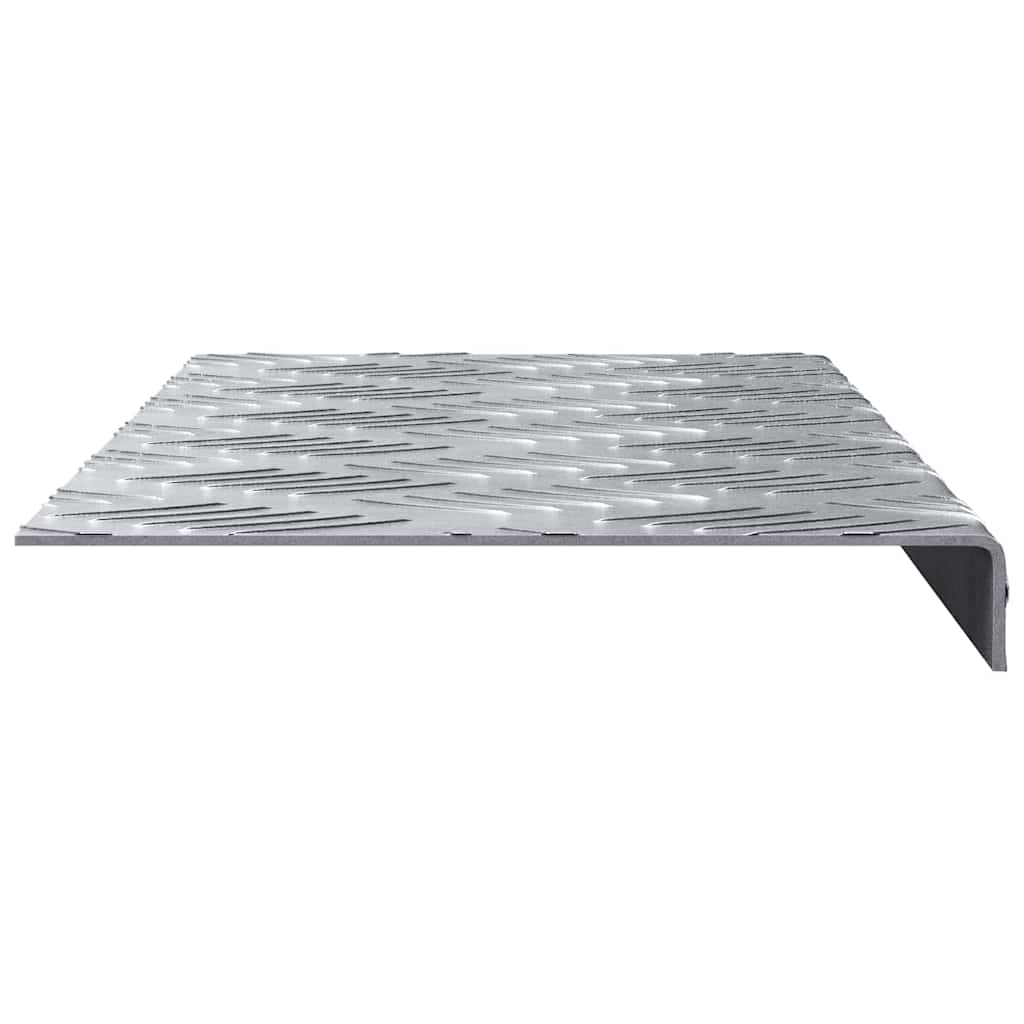 Stair Tread 10 pcs 60 x 18 x 2.5 cm Silver Aluminium
