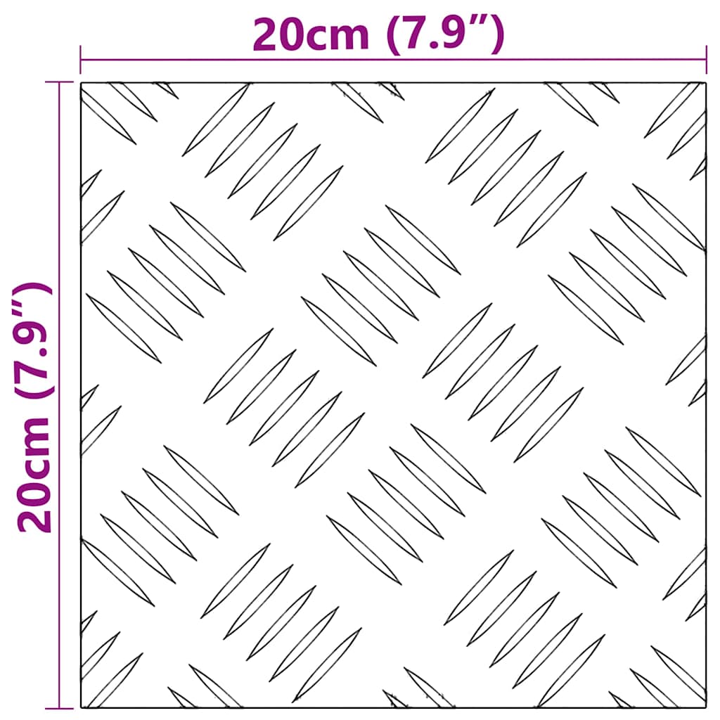 Stair Tread Square 2 pcs Silver 20 x 20 cm Aluminium