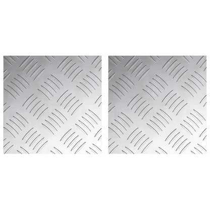 Stair Tread Square 2 pcs Silver 20 x 20 cm Aluminium