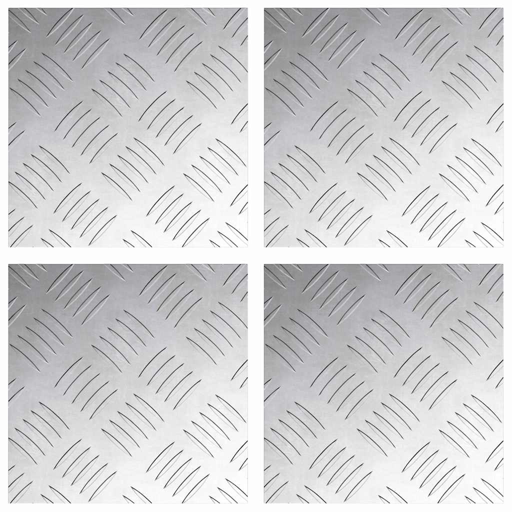 Stair Tread Square 4 pcs Silver 20 x 20 cm Aluminium