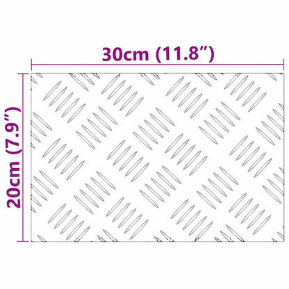 Stair Tread Rectangular 4 pcs Silver 30 x 20 cm Aluminium