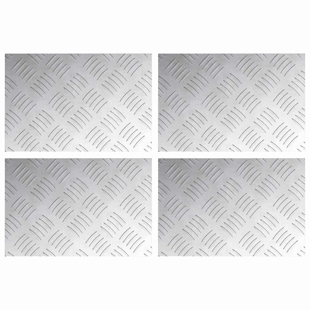 Stair Tread Rectangular 4 pcs Silver 30 x 20 cm Aluminium