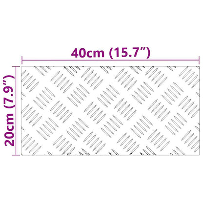 Stair Tread Rectangular 2 pcs Silver 40 x 20 cm Aluminium