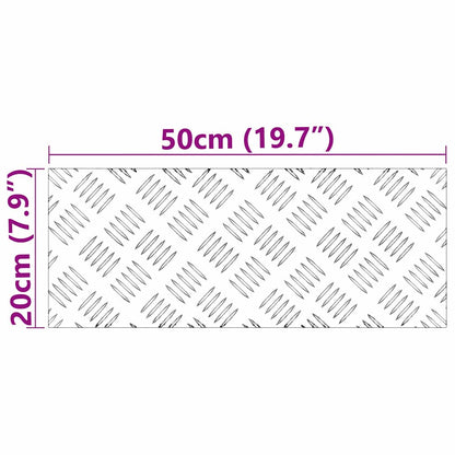 Stair Tread Rectangular 2 pcs Silver 50 x 20 cm Aluminium