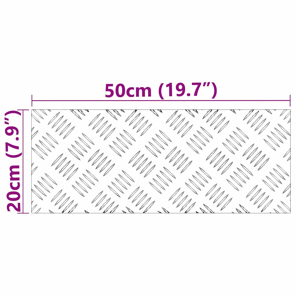 Stair Tread Rectangular 4 pcs Silver 50 x 20 cm Aluminium