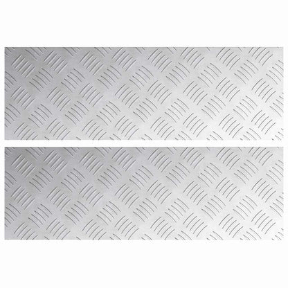 Stair Tread Rectangular 2 pcs Silver 60 x 20 cm Aluminium