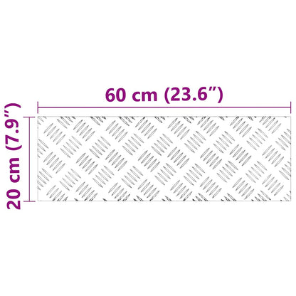 Stair Tread Rectangular 2 pcs Silver 60 x 20 cm Aluminium