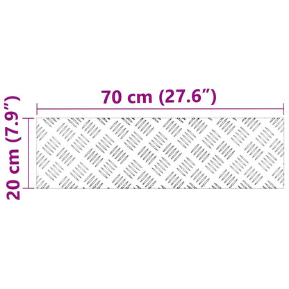 Stair Tread Rectangular 4 pcs Silver 70 x 20 cm Aluminium