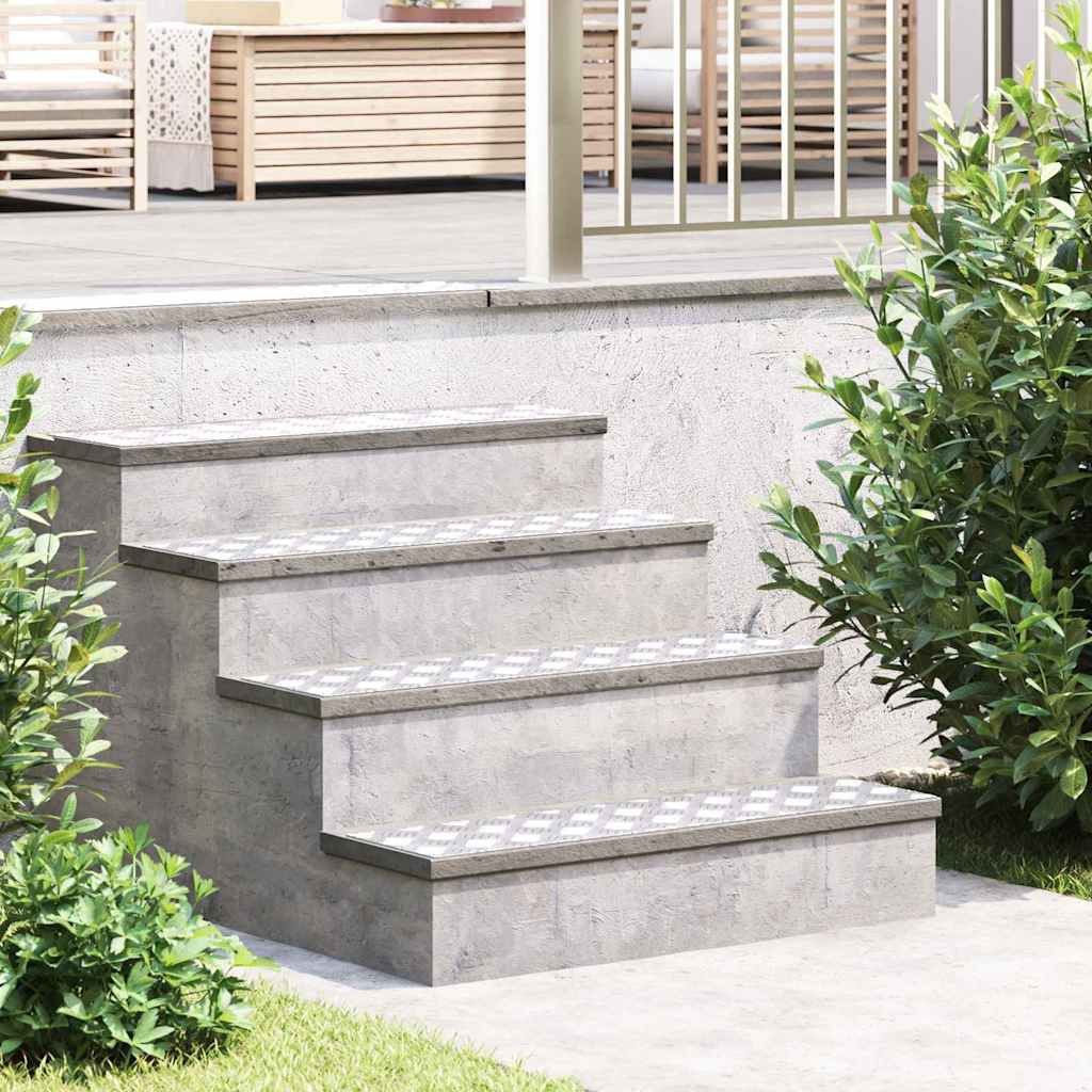 Stair Tread Rectangular 2 pcs Silver 80 x 20 cm Aluminium