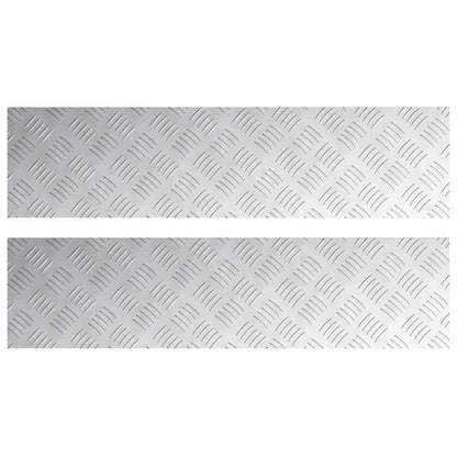Stair Tread Rectangular 2 pcs Silver 80 x 20 cm Aluminium