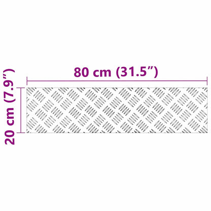 Stair Tread Rectangular 2 pcs Silver 80 x 20 cm Aluminium