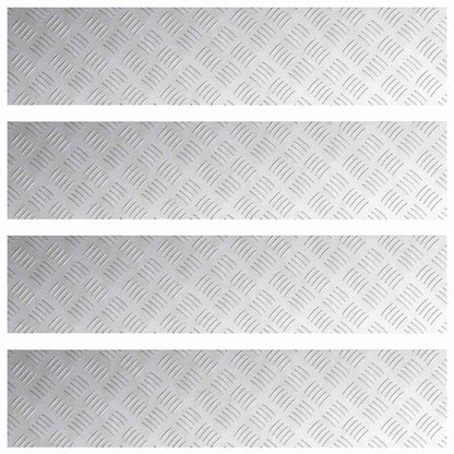 Stair Tread Rectangular 4 pcs Silver 90 x 20 cm Aluminium