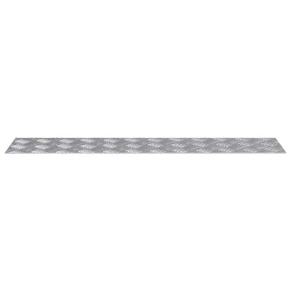 Stair Tread Rectangular 4 pcs Silver 90 x 20 cm Aluminium