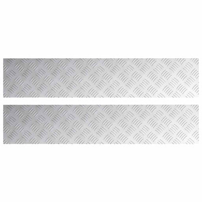 Stair Tread Rectangular 2 pcs Silver 100 x 20 cm Aluminium