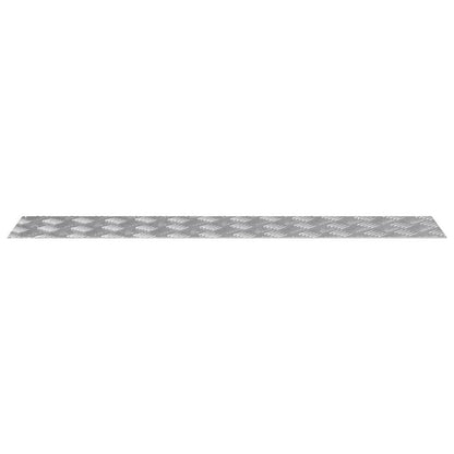 Stair Tread Rectangular 2 pcs Silver 100 x 20 cm Aluminium