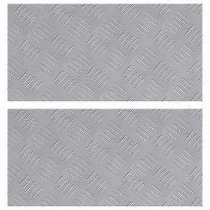 Stair Tread Rectangular 2 pcs Silver 50 x 25 cm Aluminium