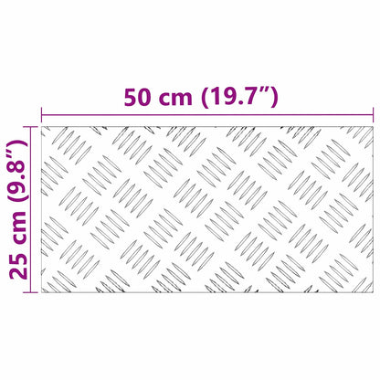 Stair Tread Rectangular 2 pcs Silver 50 x 25 cm Aluminium