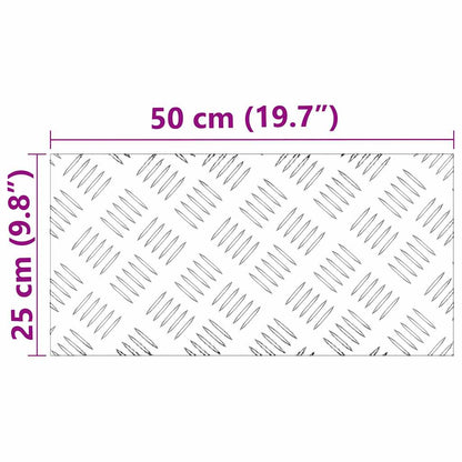 Stair Tread Rectangular 2 pcs Silver 50 x 25 cm Aluminium