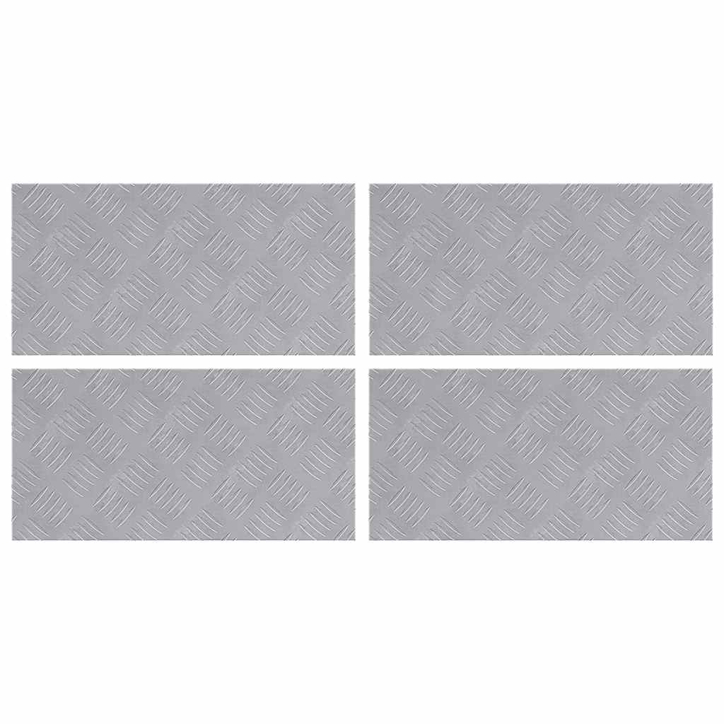 Stair Tread Rectangular 4 pcs Silver 50 x 25 cm Aluminium