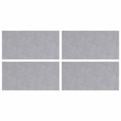 Stair Tread Rectangular 4 pcs Silver 50 x 25 cm Aluminium
