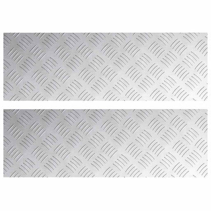 Stair Tread Rectangular 2 pcs Silver 75 x 25 cm Aluminium