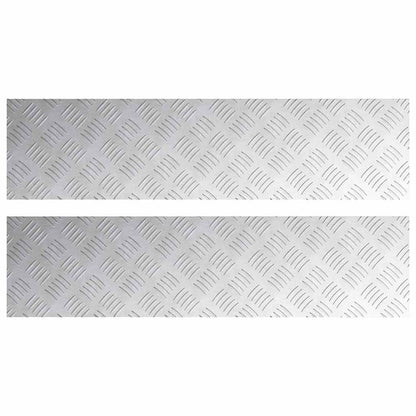 Stair Tread Rectangular 2 pcs Silver 100 x 25 cm Aluminium