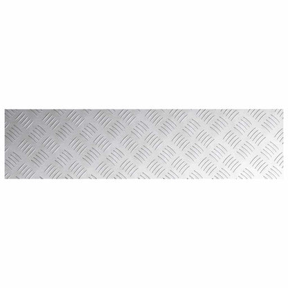 Stair Tread Rectangular 4 pcs Silver 100 x 25 cm Aluminium