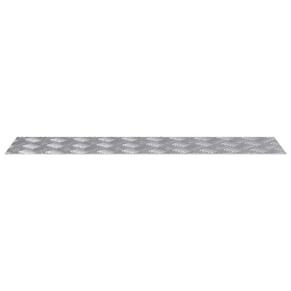 Stair Tread Rectangular 4 pcs Silver 100 x 25 cm Aluminium