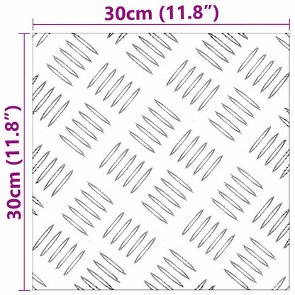Stair Tread Square 4 pcs Silver 30 x 30 cm Aluminium
