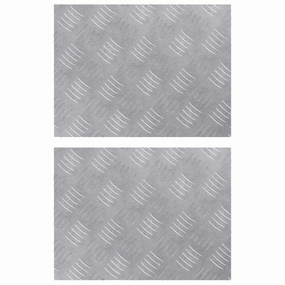 Stair Tread Rectangular 2 pcs Silver 40 x 30 cm Aluminium