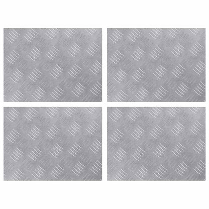 Stair Tread Rectangular 4 pcs Silver 40 x 30 cm Aluminium