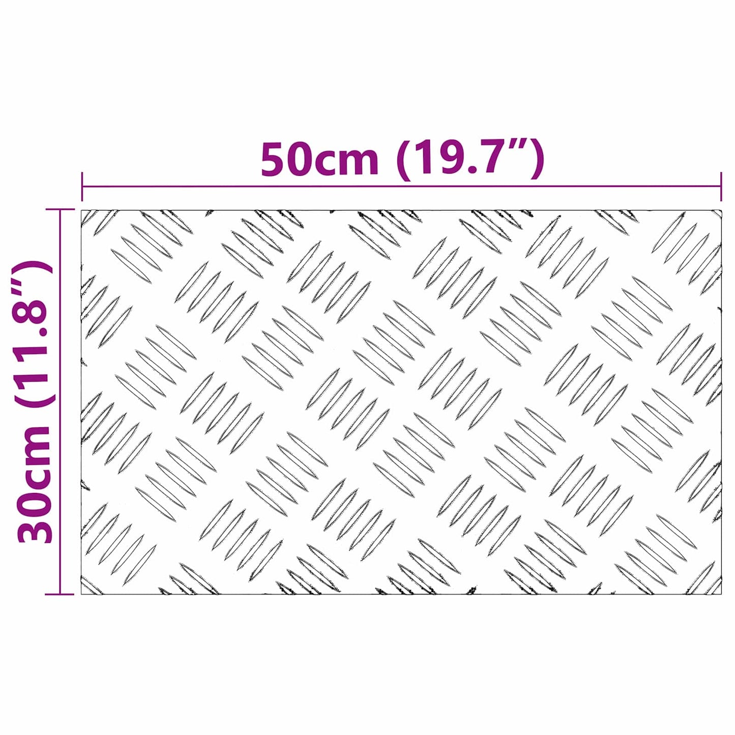 Stair Tread Rectangular 2 pcs Silver 50 x 30 cm Aluminium