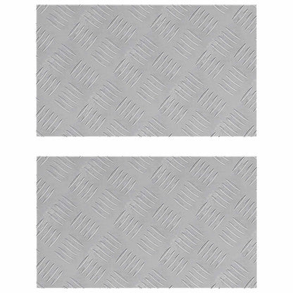 Stair Tread Rectangular 2 pcs Silver 50 x 30 cm Aluminium