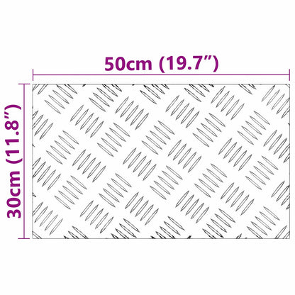 Stair Tread Rectangular 2 pcs Silver 50 x 30 cm Aluminium