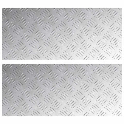 Stair Tread Rectangular 2 pcs Silver 70 x 30 cm Aluminium