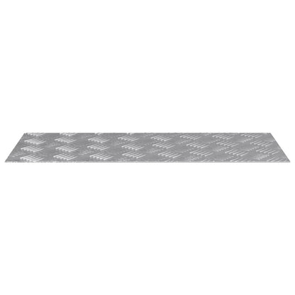 Stair Tread Rectangular 2 pcs Silver 70 x 30 cm Aluminium