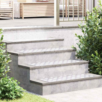 Stair Tread Rectangular 2 pcs Silver 80 x 30 cm Aluminium