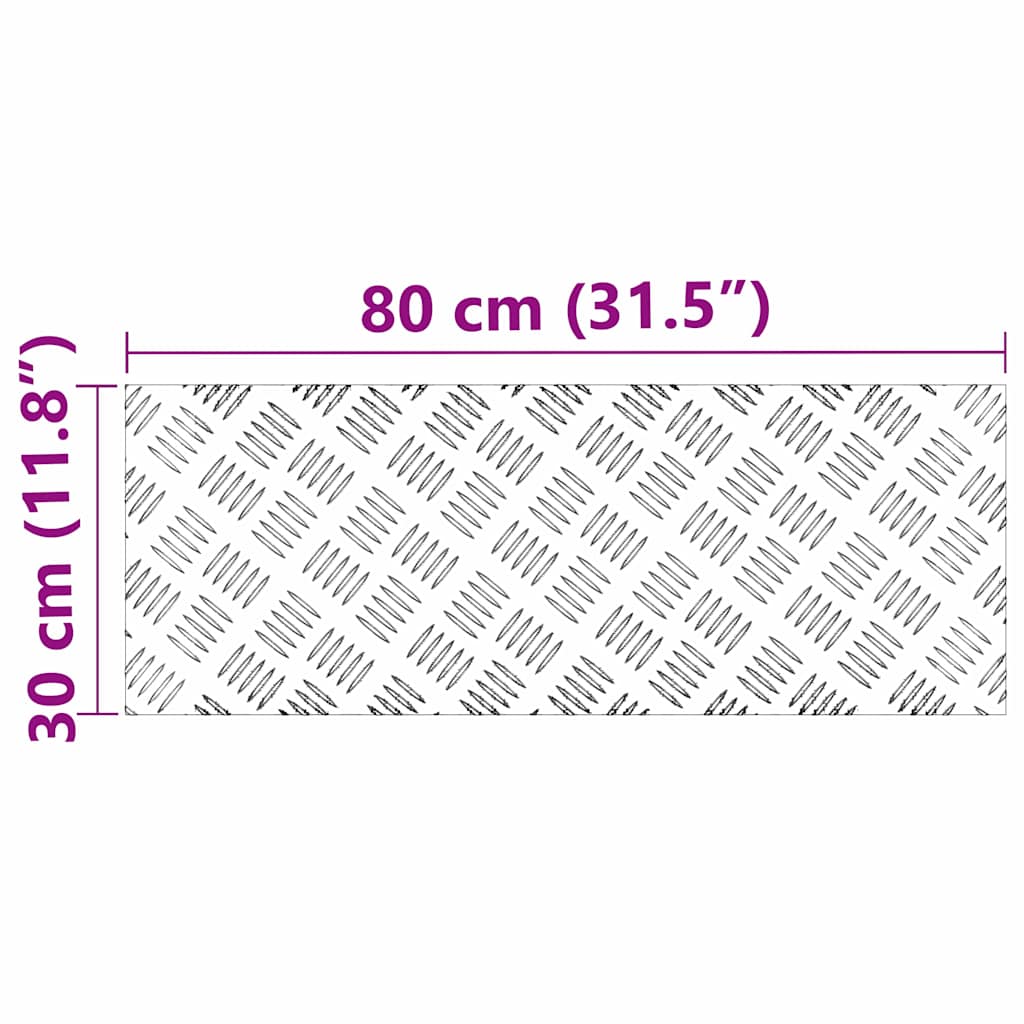 Stair Tread Rectangular 2 pcs Silver 80 x 30 cm Aluminium