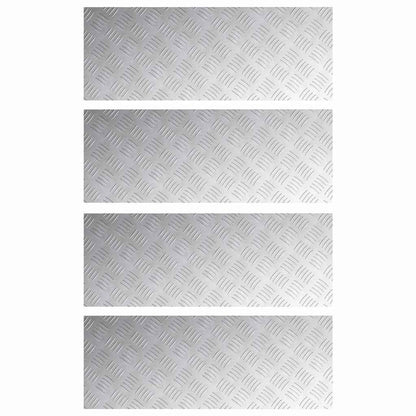 Stair Tread Rectangular 4 pcs Silver 80 x 30 cm Aluminium