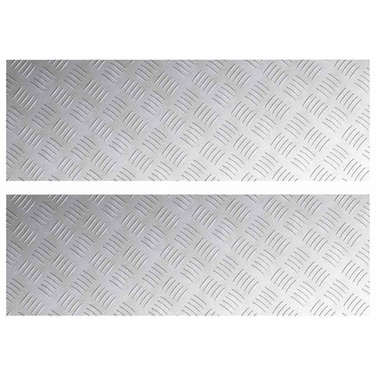 Stair Tread Rectangular 2 pcs Silver 90 x 30 cm Aluminium
