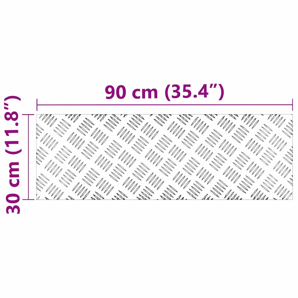 Stair Tread Rectangular 2 pcs Silver 90 x 30 cm Aluminium
