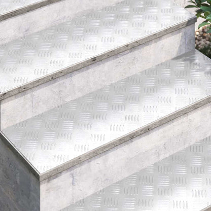 Stair Tread Rectangular 2 pcs Silver 100 x 30 cm Aluminium