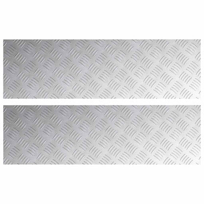 Stair Tread Rectangular 2 pcs Silver 100 x 30 cm Aluminium